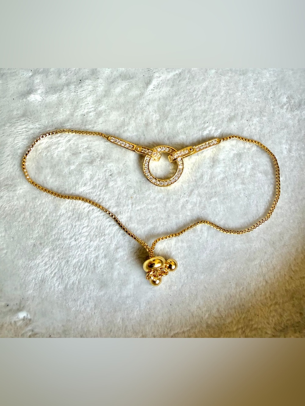 Gold Crystal Pavé Circle Bracelet - Women's Jewelry